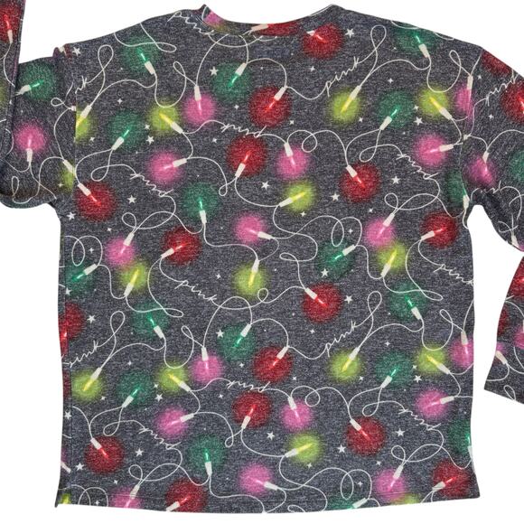 New Victoria's Secret Christmas Lights Pajama Top Women's Small Soft Loungewear - Picture 6 of 11